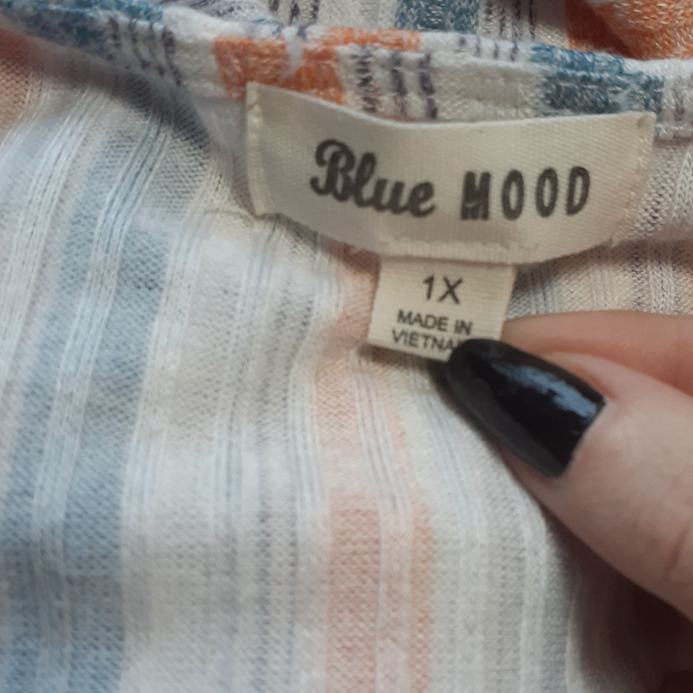 Blue Mood Striped Button-up Top - Picture 2 of 5